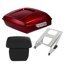 Chopped Trunk Pad Mount Rack Fit For Harley Touring 2014-Up Velocity Red Sunglo