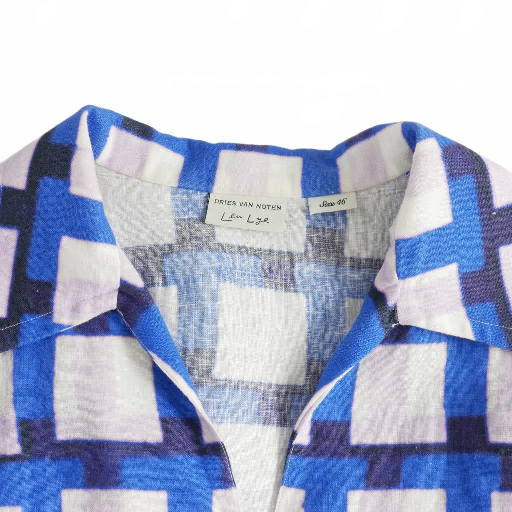 Dries Van Noten 21SS Len Lye Checked Linen Shirt Short