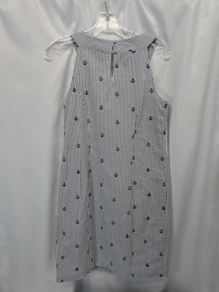 Vestido de mujer Cynthia Rowley a rayas Seersucker funda náutica manga Foto 2 de 4