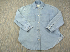 Abercrombie & Fitch Denim Jacket Shirt Mens M Blue Button Up Casual Cotton