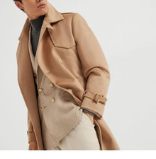 NWT 14,000 Brunello Cucinelli Men 100 Cashmere DB Overcoat W/Belt 50/ 40US A262