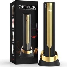 Rechargeable Electric Wine Opener with Charging Base & Foil Cutter Automatic