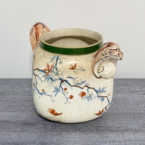 Antique Doulton Warwick Burslem Vase 1882 - 1902 Mark Floral Eagle Handled Rare - Picture 2 of 24