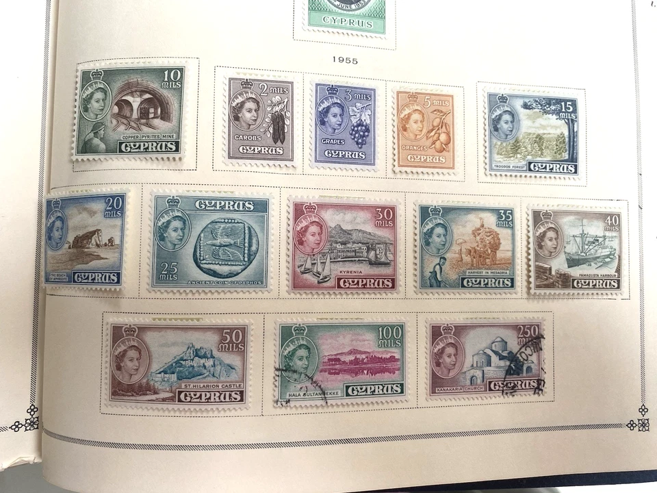 塞浦路斯邮票套装 1949 - 55,完好/二手铰链安装在专辑页上(包括) — 第 3/3 张图片