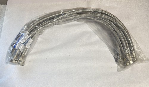 PLUMBING LOT OF 10 PCS 30" STAINLESS STEEL FAUCET SUPPLY LINES 1/2"IPS X 3/8"OD