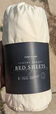 Cosy House Collection Luxury Bamboo 3 Piece Sheet Set Twin White NWT
