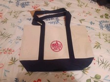 Trader Joe's Large Navy Blue Canvas Cotton Tote Bag Reusable
