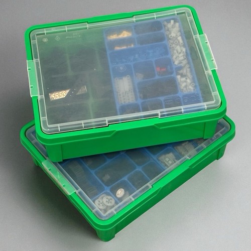 Set of 2 Bins of Assorted LEGO Dacta Technic Part Mix of Bricks Wheel Pins Axles - Picture 2 of 9