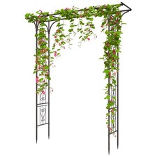87in Garden Arbor Metal Arch Trellis for 71 inches x 87 inches, Brown