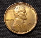 1930 lincoln cent bu uncirculated red brown woody wheat depression era coin