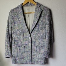 Tweed Blazer Button Details Women  s Blazer Paris Style Size S