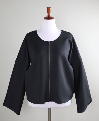 ADAY Neoprene Scuba Stretch Waste Not Zip Up Casual Jacket Top Size Large