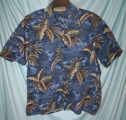 St John's Bay blaues Hawaiihemd SS Kragen Knopfleiste XL Herren