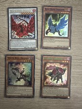 Yugioh Cards Black Blue White Red Rose Dragon Holos Set with Bonus Gift