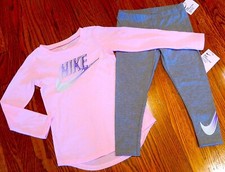 NIKE SPORT AUTHENTIC BABY GIRLS ORIGINAL BRAND NEW 2Pc LEGGINGS SET Size 12M NWT