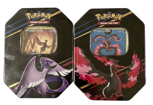 2 Pokemon Crown Zenith Collection Tin Galarian Articuno And Moltres - Sealed - Afbeelding 1 van 5
