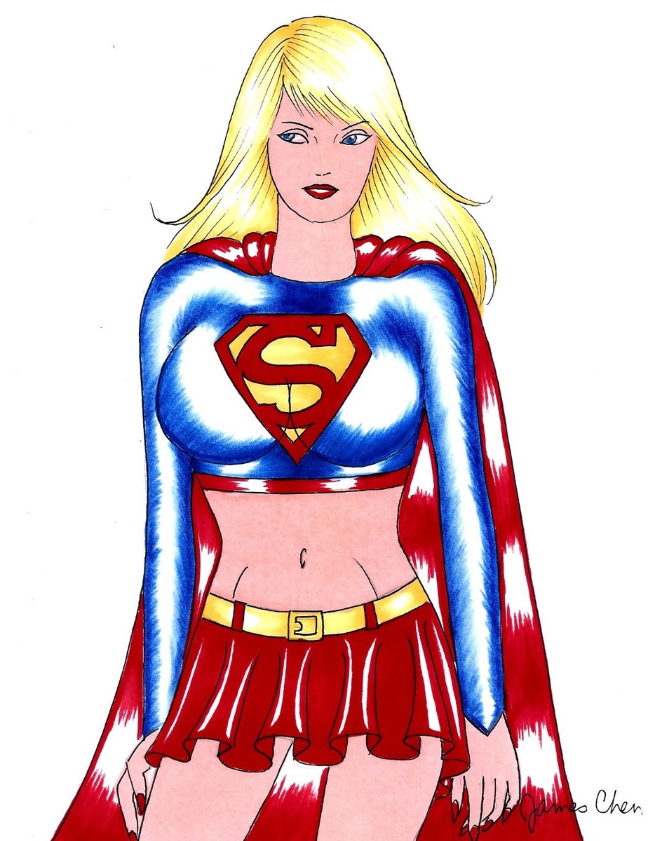 SUPERGIRL ORIGINAL COMIC ART COLOR SKETCH 11 BY COMIC BOOK