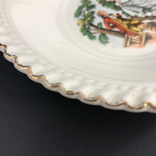 The Harker Pottery Company - 22 Kt. Gold - Colonial Couple - Serving Bowl - Picture 3 of 7