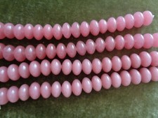 GLASS BEADS PINK OPAQUE 9 X 15 mm RONDELLE by DARICE