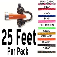 25 Feet - BLACK  - RELEASE BOWSTRING NOCK NOCKING D LOOP ROPE Archery Bow String