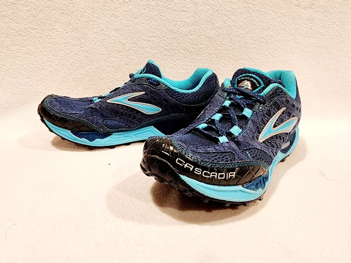 Brooks Cascadia 16 Women's Size 10 B Trail Running Shoes Black/blue/yellow