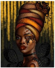 Bead Embroidery Kit DIY Needlepoint Beading Beadwork African Woman