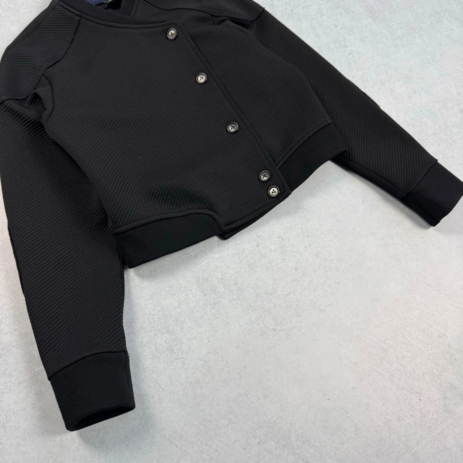 LOUIS VUITTON（LV） LOUIS VUITTON UNIFORME NERA A COSTINE CROPPED BOTTONI BOMBER JACKET TAGLIA SMALL