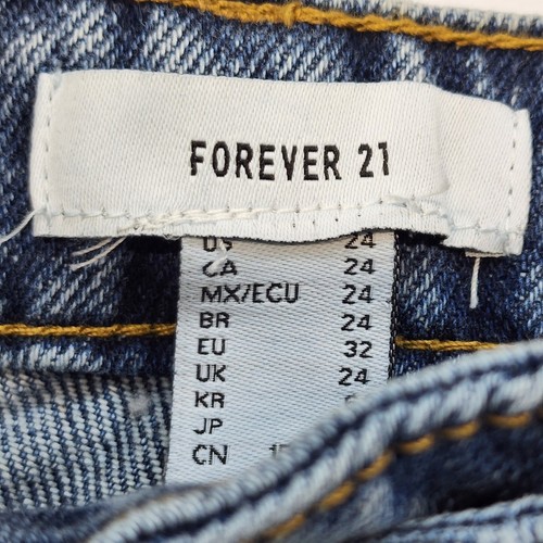 Forever 21 Womens Jeans Size 24 Blue Mom High Rise Relaxed Fit Tapered Leg Denim - Picture 7 of 8