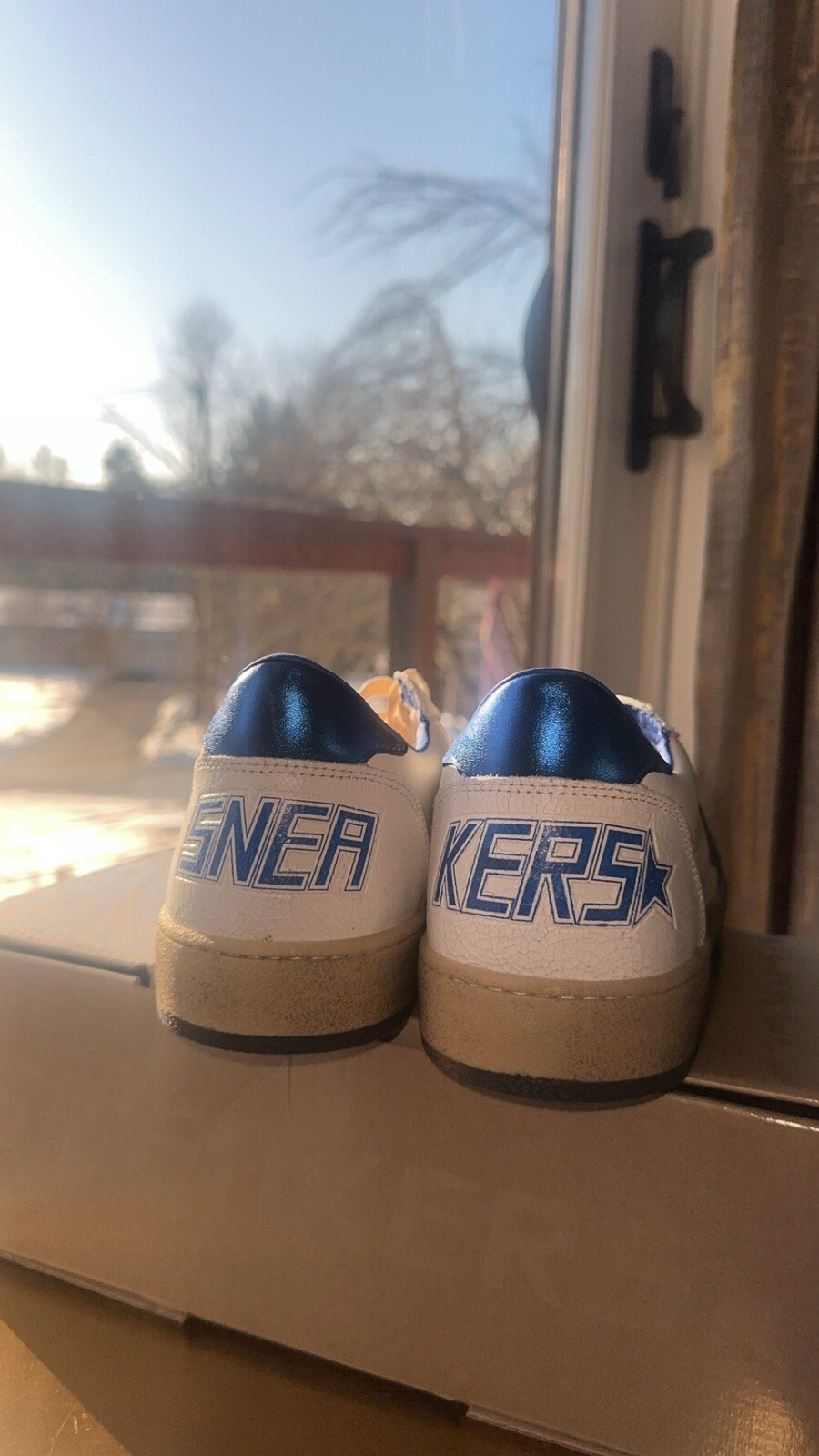 🌟🌀White/Cream/Blue. (Worn once) (BOX included