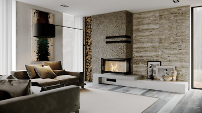 ADGO Eck-Lüftungsgitter Für Kamin – Schwarzes Warmluftgitter Für Kaminofen In 600x400x100 Mm