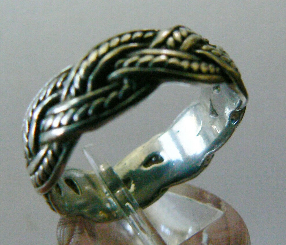 STERLING SILVER 925 WEAVED BRAID PATTERN MODERN R… - image 5
