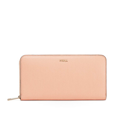 Women wallet Furla Babylon zip around XL in pink leather 12 credit