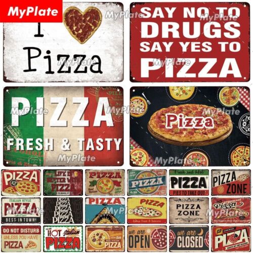 Metal Tin Sign Plate Bar Decor Pizza Kitchen Wall Plaques Decor Vintage Poster - Picture 1 of 36