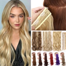 One Piece Curly Straight 3/4Full Head Clip in Hair Extension Long Thick as Human