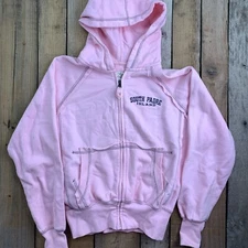South Padre Island Zip Up Jacket Womens Size S Pink Hooded