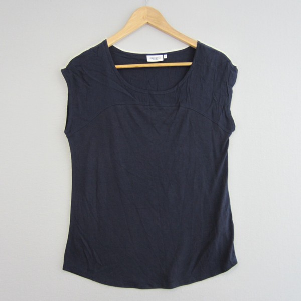 Jeanswest Top Womens Extra Small Blue Tee Cap Sleeve Scoop Neck Casual Everyday