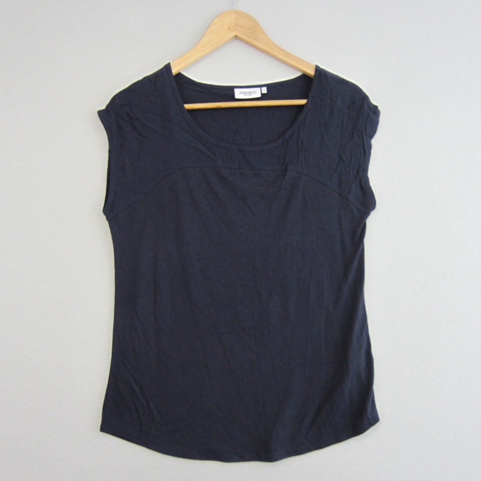 Jeanswest Top Womens Extra Small Blue Tee Cap Sleeve Scoop Neck Casual Everyday