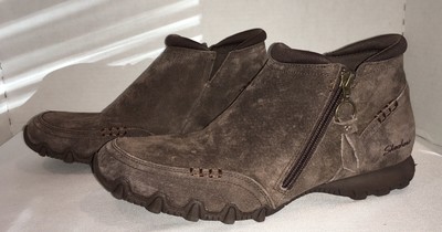 Skechers Relaxed Fit Suede Zappiest Ankle Boots Memory Foam Chocolate 95m Vgc Ebay