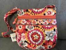 Vera Bradley Pixie Blooms Petite Double Zip Hipster Cross Body Purse #14351 NEW