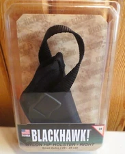 BLACKHAWK Hip Holster Size 5 Small Autos .22 - .25 Cal Right Hand RH Black Nylon