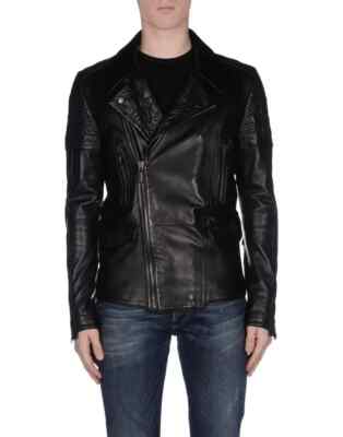 Men Bomber Genuine Lambskin Black Motorcycle Leather Biker Jacket