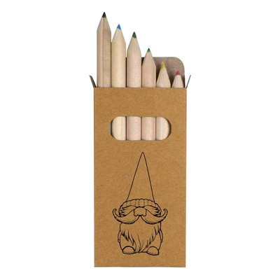 6 x 'Gonk Gnome' Short 85mm Pencils / Coloured Pencil Set (PE00056726)