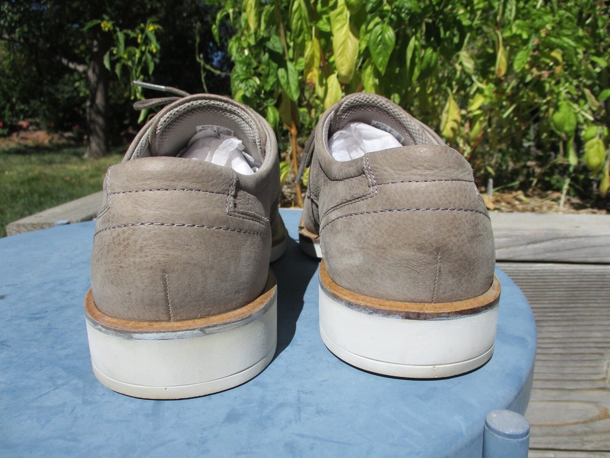 Ecco Mens Oxford Derby Shoes Size EU 42 US 8 Light Gray Suede Leather Lace Up Men main image 3