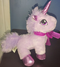 Dan Dee 7" Purple Unicorn Plush Stuffed Animal Toy Purple Ribbon