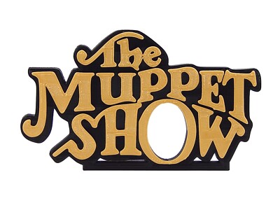 1980s Jim Hensons The Muppet Show Logo Sign Shelf Sitter Desk Art 6''x3 1/2''x3/8''