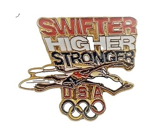 1996 Atlanta Olympic Team USA WileE Coyote Swifter Higher Stronger Lapel Pin