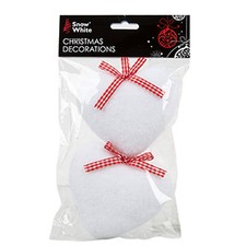 Christmas Snow Effect 2 Pack 12cm White Tree Hanging Decoration - Hearts
