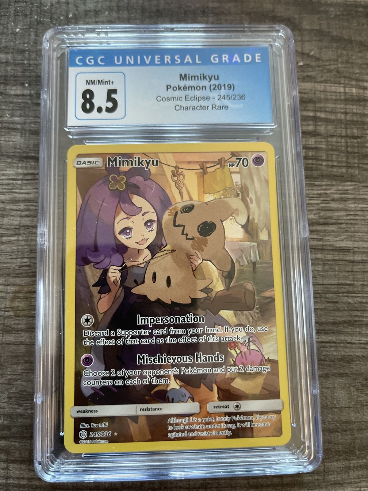 Pokemon PSA 10 GEM MINT Mimikyu Full Art Secret 2019 Cosmic Eclipse 245  English,  in 2023