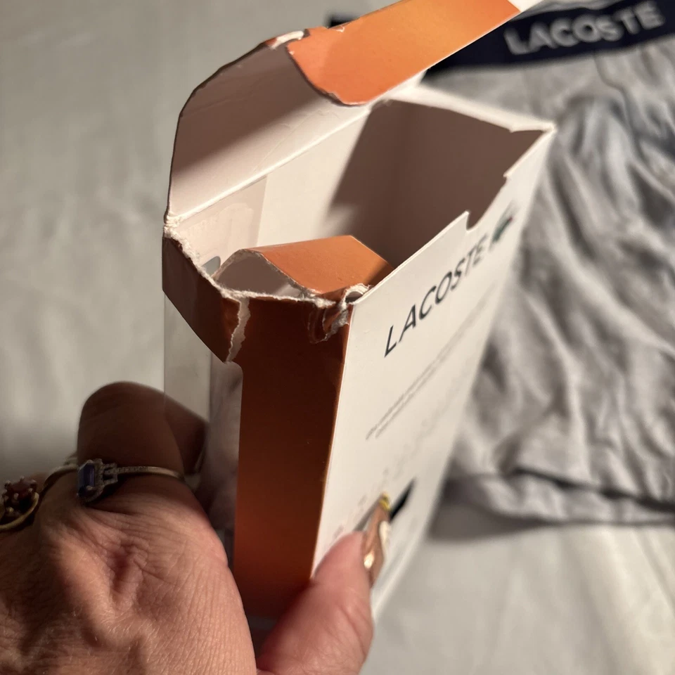 NUEVO Calzoncillos Boxer Lacoste Informales Algodón Elástico, Lote de 3 paquetes, Talla S Foto 4 de 4