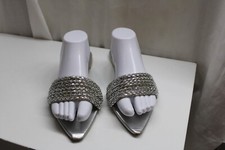 Rhinestone Chain Silver comfort Foam Flat Open Toe Fashion Wedding Party Sandals